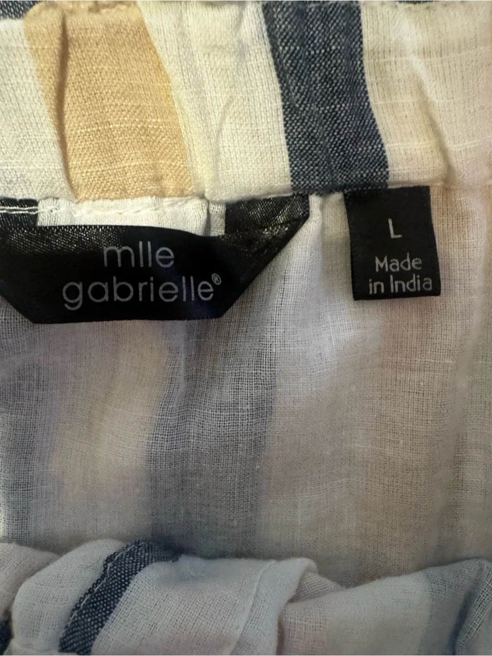 Mlle Gabrielle Striped Button-Front Maxi Skirt in Cream, Tan and Blue - Picture 4 of 10